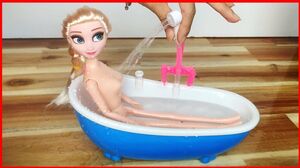 Elsa frozen doll bathroom - ĐẬP HỘP ĐỒ CHƠI #1 Búp bê Elsa & bồn tắm vòi sen (Chim Xinh)