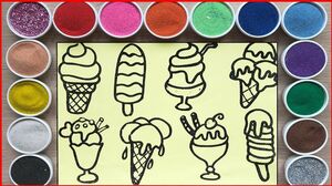 TÔ MÀU TRANH CÁT CÂY KEM NGON - Colored sand painting ice cream(Chim Xinh)