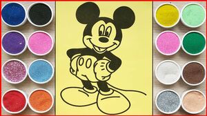 Đồ chơi trẻ em TÔ MÀU TRANH CÁT CHUỘT MICKEY DỄ THƯƠNG - Mickey Sand painting toys (Chim Xinh)
