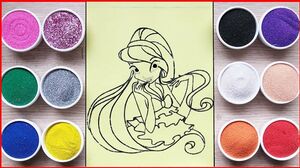 Tô màu tranh cát công chúa winX Blom - Colored sand painting winX toys - Đồ chơi trẻ em Chim Xinh