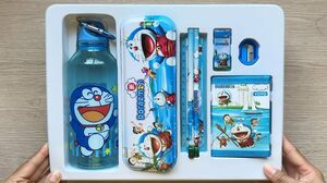 Bộ dụng cụ học tập Doremon có bình nước & bóp tiền - Back to school - Toys for kids (Chim Xinh)