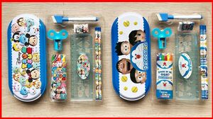 MỞ 2 HỘP DỤNG CỤ HỌC TẬP DOREMON & TSUM 28 MÓN - Toys for kids (Chim Xinh)