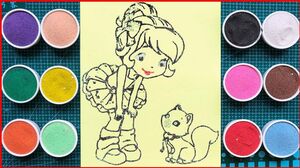 TÔ MÀU TRANH CÁT CÔNG CHÚA BÁNH ANH ĐÀO & MÈO CƯNG / Princess sand painting toys (Chim Xinh)