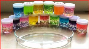 Chơi thử 15 loại slime mua shop chị Cà chua đor và nhà sách - Mixing Clear Slime (Chim Xinh)