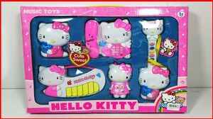 Đồ chơi mèo Hello Kitty 5 món, đàn guitar, điện thoại, đèn ngủ... Toys for kids (Chim Xinh)