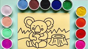 Đồ chơi TÔ MÀU TRANH CÁT GẤU KOALA - Colored sand painting Koala toys (Chim Xinh)