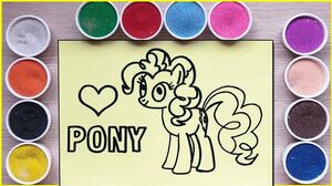 Đồ chơi tô màu tranh cát ngựa Pony Pinkie pie - Colored sand painting pony toys (Chim Xinh)