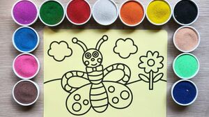 Đồ chơi TÔ MÀU TRANH CÁT BƯƠM BƯỚM XINH - Colored sand painting buterfly (Chim Xinh)