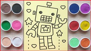 TÔ MÀU TRANH CÁT ROBOT SIÊU NHÂN BIẾN HÌNH - Colored sand painting robot toys - Đồ chơi Chim Xinh