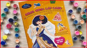 Dolls sticker - ĐỒ CHƠI DÁN HÌNH & TÔ MÀU VÁY ĐẦM CÔNG CHÚA LẤP LÁNH P1 - Đồ chơi Chim Xinh
