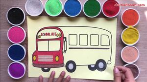 Coloring the school bus - TÔ MÀU TRANH CÁT XE BUÝT TRƯỜNG HỌC - Đồ chơi trẻ em Chim Xinh