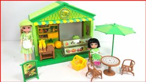 Đồ chơi trẻ em, mở hộp cửa hàng bán trái cây của búp bê chibi 35 món - Kitchen toys (Chim Xinh)