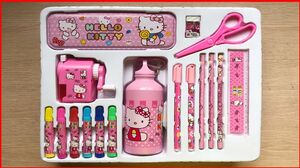 HỘP DỤNG CỤ HỌC TẬP 17 MÓN HELLO KITTY có bình nước, bút màu... Hello Kitty box (Chim Xinh)