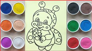 Đồ chơi trẻ em TÔ MÀU TRANH CÁT CON BỌ CÁNH CAM - Colored sand painting toys (Chim Xinh)