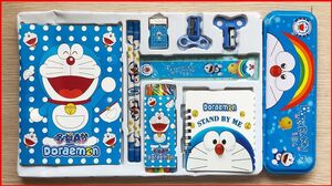 Đồ chơi trẻ em HỘP DỤNG CỤ HỌC TẬP ĐÔRÊMON 14 MÓN hộp bút, màu, thước, vở... Toys kids (Chim Xinh)