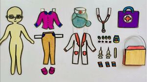 Cách làm búp bê giấy bác sĩ khám chữa bệnh cho bệnh nhân - Đồ chơi - Paper doll crafts (Chim Xinh)
