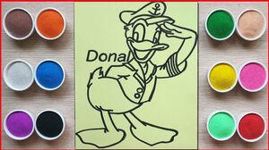 Đồ chơi trẻ em TÔ MÀU TRANH CÁT VỊT DONALD XINH - Colored sand painting Donald toys (Chim Xinh)