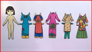 Tự làm búp bê giấy, thiết kế áo dài việt nam cho búp bê - Paper doll craft (Chim Xinh)