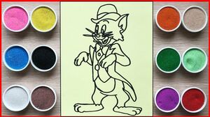 Đồ chơi trẻ em, tô màu tranh cát mèo Tom ảo thuật - Colored sand painting Tom and Jerry (Chim Xinh)