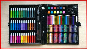 Pencil box, Đồ chơi trẻ em, Hộp màu vẽ 150 món Kitty: màu lông,màu nước,màu sáp-Toy kids (Chim Xinh)