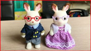 Đồ chơi gia đình thỏ Sylvanian families, ông bà thỏ đeo mắt kính, Sylvanian families (Chim Xinh)