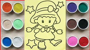 Tô màu tranh cát công chúa búp bê thắt bím - Colored sand painting doll Đồ chơi Chim Xinh