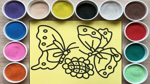 Đồ chơi trẻ em, TÔ MÀU TRANH CÁT BƯƠM BƯỚM XINH, Colored sand painting butterfly (Chim Xinh)