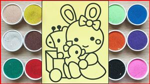 Chị Chim Xinh TÔ MÀU TRANH CÁT THỎ BẢY MÀU - Colored sand painting rabbit toys kids - Đồ chơi trẻ em