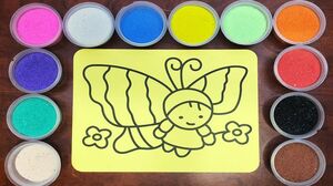 Đồ chơi trẻ em TÔ MÀU TRANH CÁT BƯƠM BƯỚM Sand painting butterfly Toys for kids (Chim Xinh)