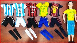 Bộ sưu tập quần áo thể thao cầu thủ cho búp bê nam - Dolls clothing colections Đồ chơi Chim Xinh