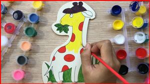 Đồ chơi trẻ em TÔ MÀU NƯỚC HƯƠU CAO CỔ BẰNG GỖ - Coloring giraffe - Toys for kids (Chim Xinh)