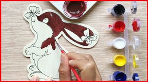 Đồ chơi trẻ em TÔ MÀU NƯỚC CHÚ THỎ CON BẰNG GỖ - Coloring rabbit toys for kids (Chim Xinh)