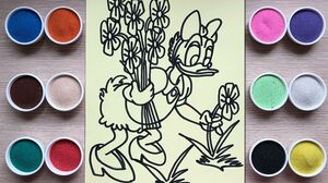 Tô màu tranh cát vịt Daisy bạn gái Donald - Coloring Daisy Duck - Đồ chơi trẻ em Chim Xinh