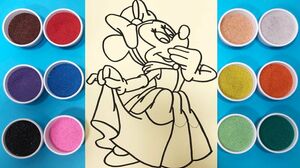 Tô màu tranh cát chuột Minnie bạn gái chuột Mickey - Learn colors - Đồ chơi Chim Xinh