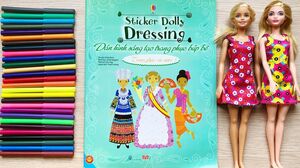 Đồ chơi dán hình trang điểm váy đầm búp bê -Tập 10 trang phục các nước P2 -Sticker Dolly (Chim Xinh)