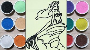 TÔ MÀU TRANH CÁT NÀNG TIÊN CÁ ARIEL - Đồ chơi trẻ em - Learn colors sand painting toys (Chim xinh)