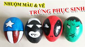 DIY Vẽ và tô màu trứng phục sinh hình batman, người nhện, hulk, captain american (Chim Xinh)