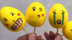 DIY Vẽ và tô màu trứng phục sinh khuôn mặt cảm xúc - Easter eggs (Chim Xinh)
