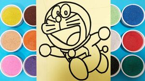 Tô màu tranh cát Đôrêmon cười - Coloring Doraemon - Đồ chơi trẻ em Chim Xinh