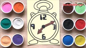 Chị Chim Xinh TÔ MÀU TRANH CÁT CHIẾC ĐỒNG HỒ - Đồ chơi trẻ em - Alarm clock sand painting