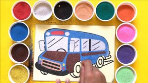 Chị Chim Xinh TÔ MÀU TRANH CÁT XE BUÝT 2 TẦNG - Đồ chơi trẻ em - Colored sand painting toys