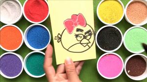 Đồ chơi trẻ em TÔ MÀU TRANH CÁT CHIM ANGRY BIRD - Learn Colors Sand Painting Toys (chị Chim Xinh)