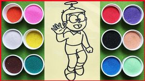 Đồ chơi trẻ em TÔ MÀU TRANH CÁT NÔBITA BAY - Learn Colors Sand Painting Toys Chim Xinh tô tranh cát