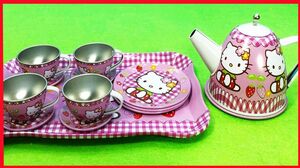 Đồ chơi trẻ em BỘ ẤM TRÀ HELLO KITTY INOX CHO BÉ | Kitchen Set Tea Time Toys (Chị Chim Xinh)