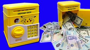 Đồ chơi trẻ em két sắt mini rút tiền thông minh cho bé | ATM rút tiền hình pikachu (Chim Xinh)