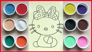 Đồ chơi trẻ em TÔ MÀU TRANH CÁT MÈO HELLO KITTY xì tin | Coloring Hello Kitty so cute (Chim Xinh)