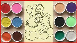 Tô màu tranh cát gà mái đẻ trứng - Đồ chơi trẻ em - Learn Colors Sand Painting Toys (Chim Xinh)