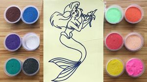 Đồ chơi trẻ em TÔ MÀU TRANH CÁT NÀNG TIÊN CÁ ARIEL Coloring Mermaid Ariel So Beautiful (Chim Xinh)