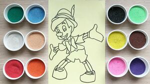 Đồ chơi trẻ em TÔ MÀU TRANH CÁT PINOCHIO NGƯỜI GỖ | Coloring Pinochio so cute (Chim Xinh)