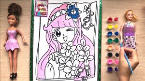 Đồ chơi trẻ em TÔ MÀU VẼ công chúa mùa xuân Learn colors How to painting the princess (Chim Xinh)